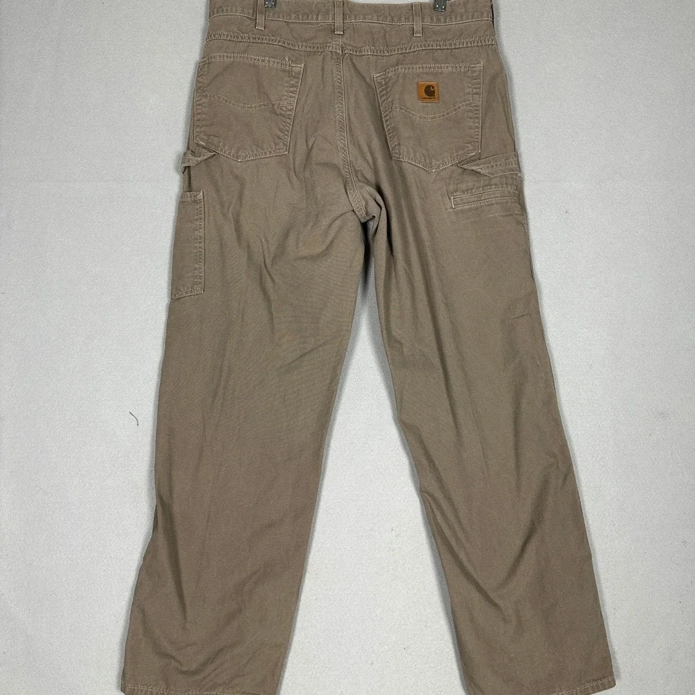 Carhartt B159 MUS Pants Mens 36X32 Brown Canvas  Loose Fit Carpenter Work Cargo